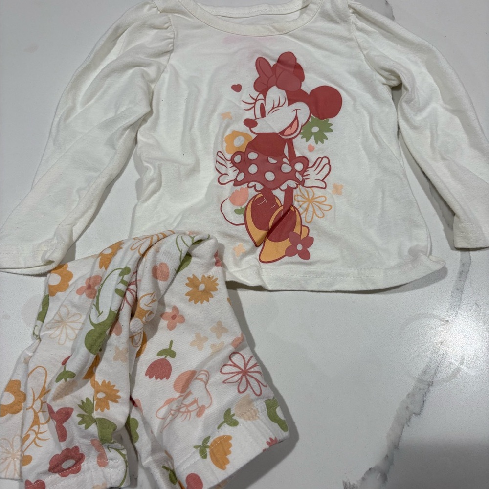 Disney Minnie Mouse Kids Pajama Set - White and Red